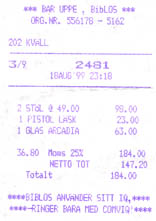 184SEK is nothing unusual for Stockholm bar drinks