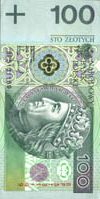A scan of a Polish 100 Zloty bill