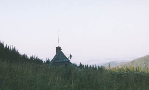 A photo of roof repair in the Tatras mountains